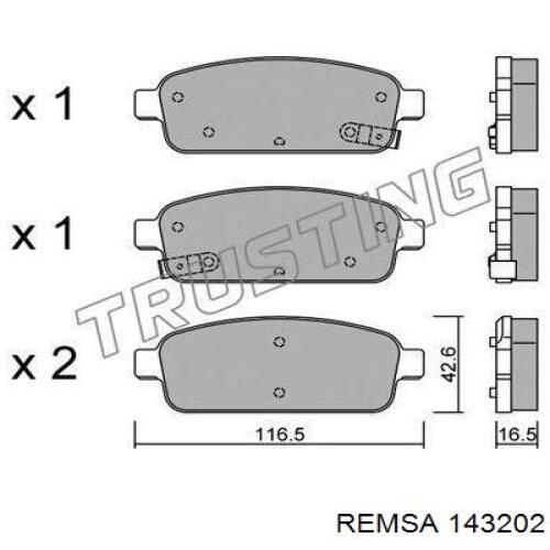 Comprar 143202 Remsa Pastillas de freno traseras