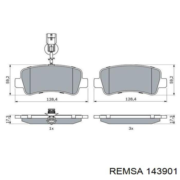 Pastillas traseras de freno Remsa 143901 precio, desde 28,13 EUR