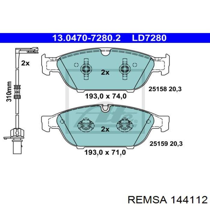 144112 Remsa Pastillas delanteras