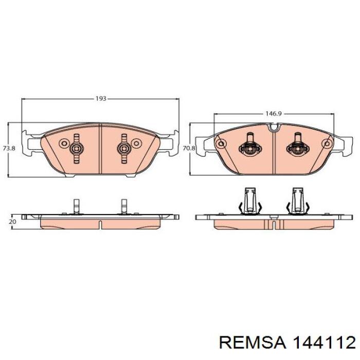 Pastillas freno delanteras Remsa 144112 precio, desde 56,59 EUR
