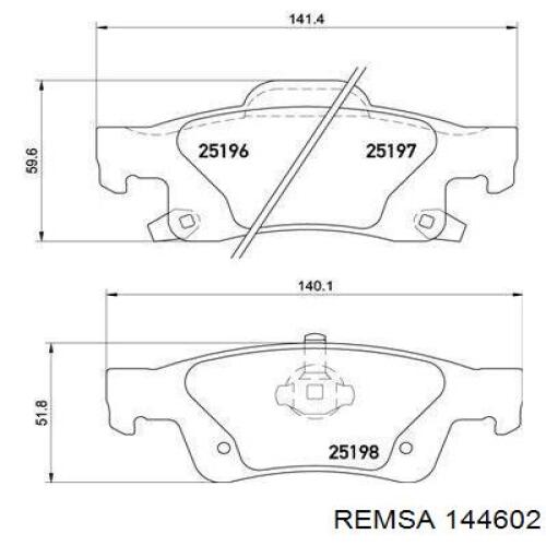 1446.02 Remsa pastillas de freno traseras