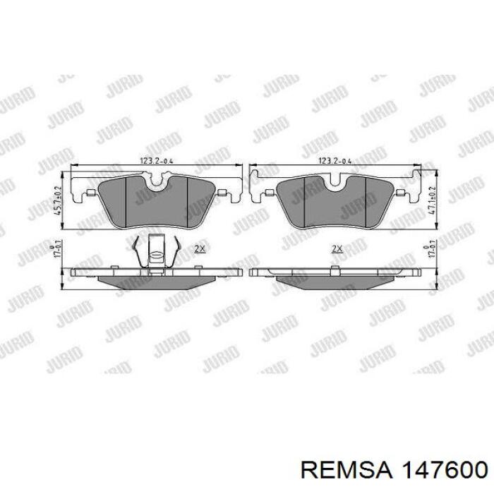 Pastillas traseras Remsa 147600