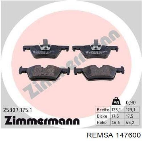 Pastillas traseras de freno Remsa 147600 precio, desde 30,41 EUR