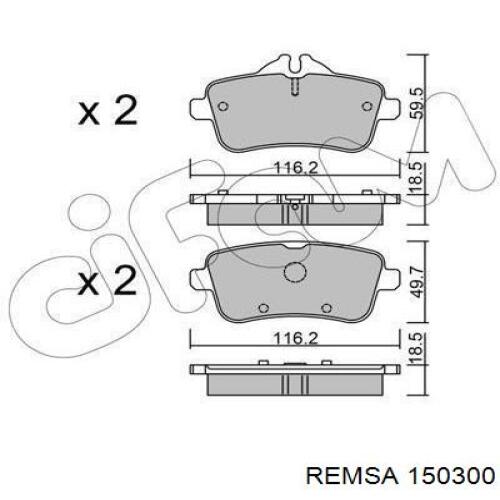 Pastillas de freno traseras 150300 Remsa