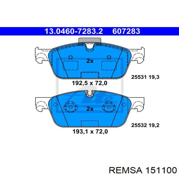 1511.00 Remsa pastillas de freno delanteras