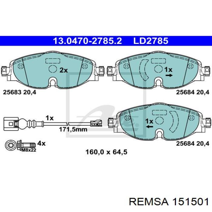 1515.01 Remsa pastillas de freno delanteras