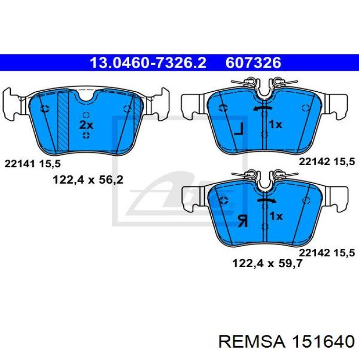 Pastillas traseras de freno Remsa 151640 precio, desde 22,81 EUR