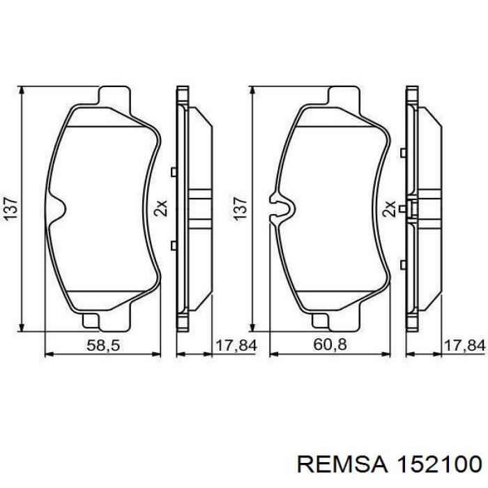 Pastillas traseras Remsa 152100