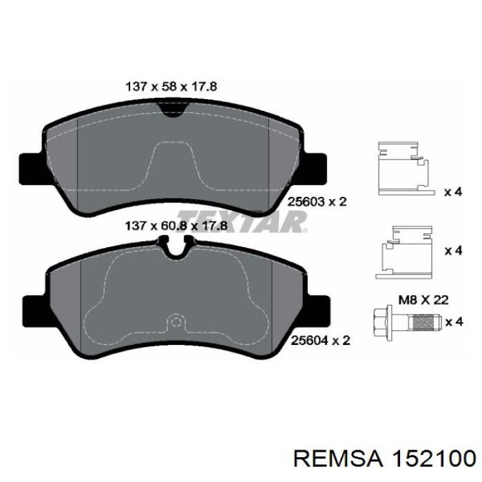 Pastillas traseras de freno Remsa 152100 precio, desde 35,88 EUR