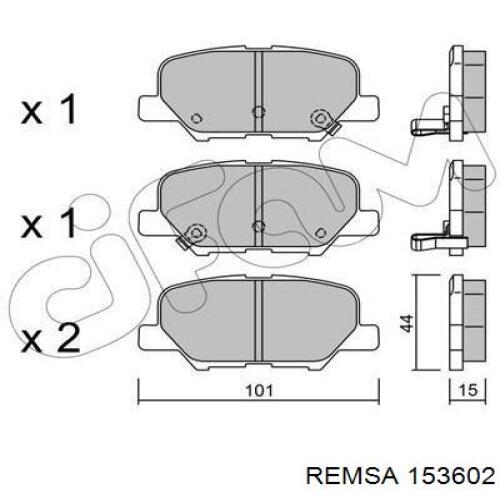 Comprar 153602 Remsa Pastillas de freno traseras