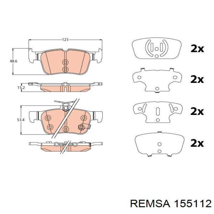 1551.12 Remsa pastillas de freno traseras