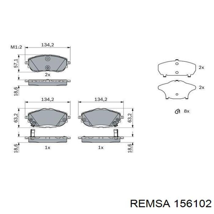 Comprar 156102 Remsa Pastillas delanteras de freno