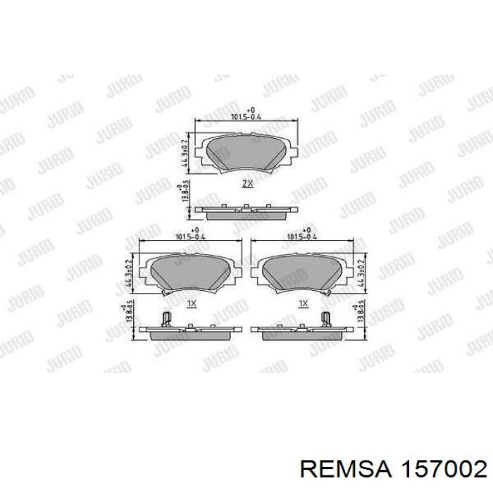 Pastillas traseras de freno Remsa 157002 precio, desde 25,29 EUR