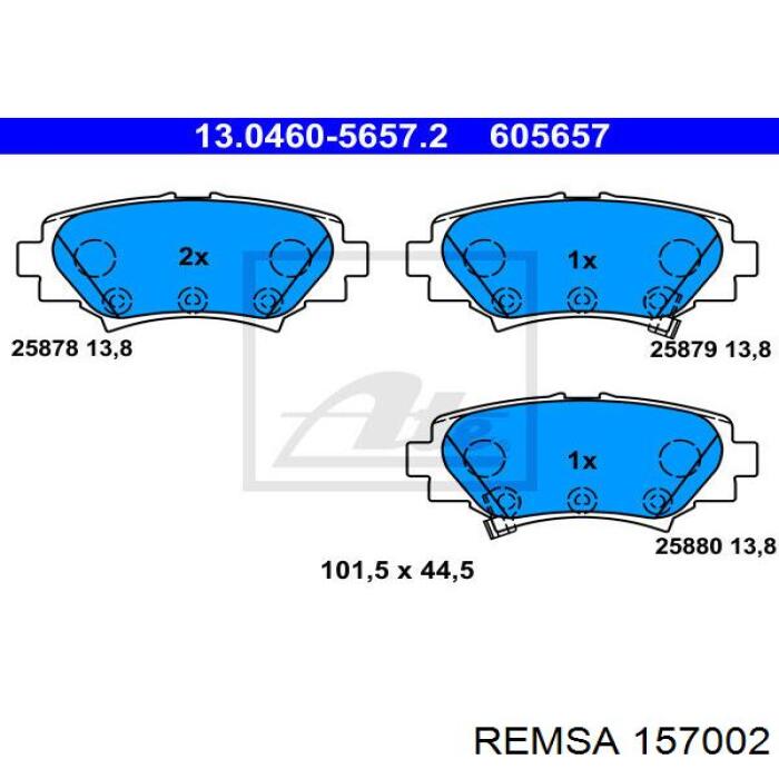 Comprar 157002 Remsa Pastillas de freno traseras
