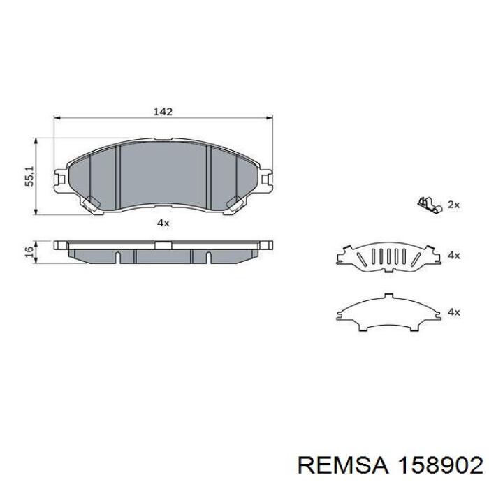 1589.02 Remsa pastillas de freno delanteras