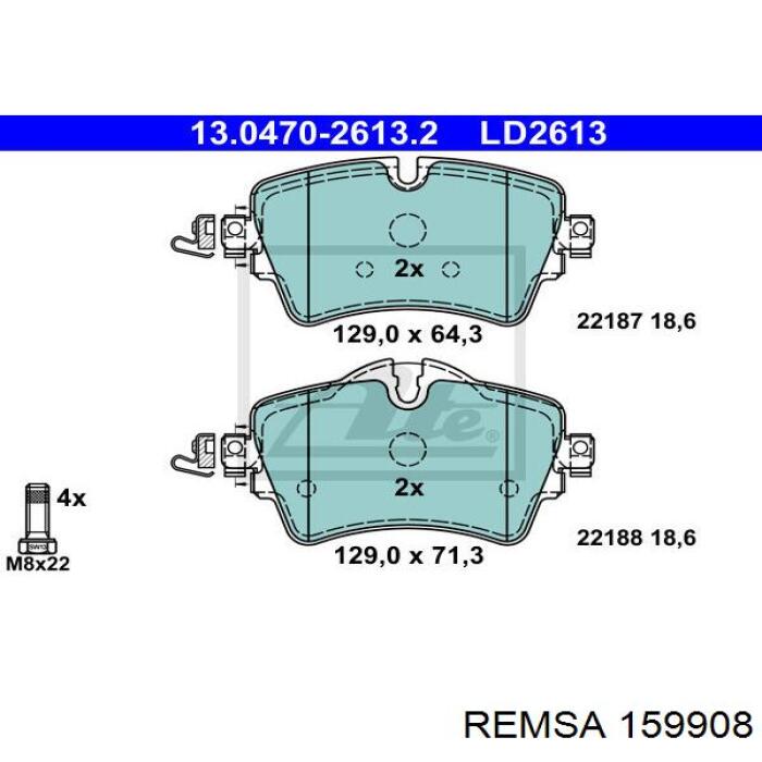 Comprar 159908 Remsa Pastillas delanteras de freno