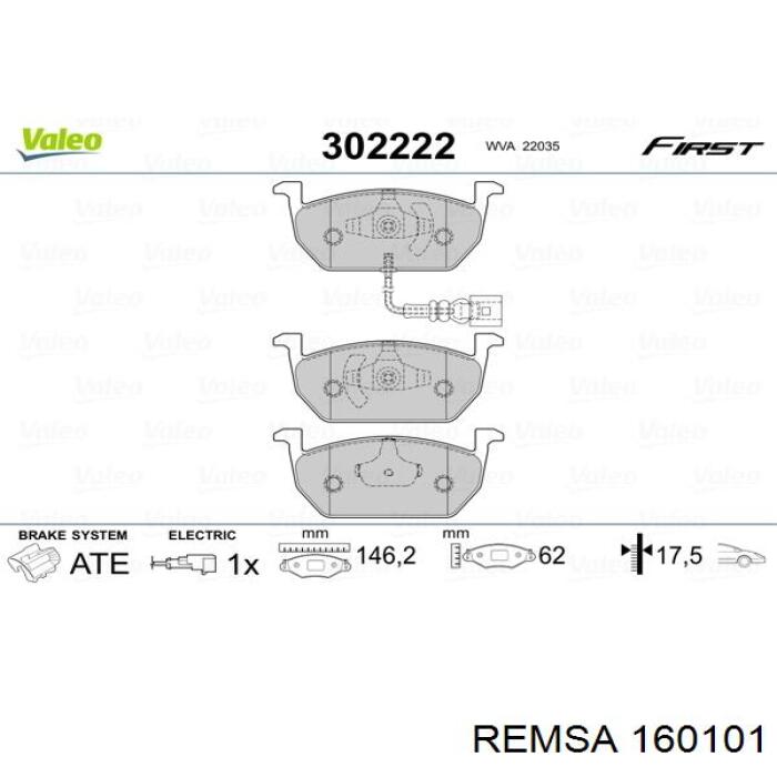 Comprar 160101 Remsa Pastillas delanteras de freno