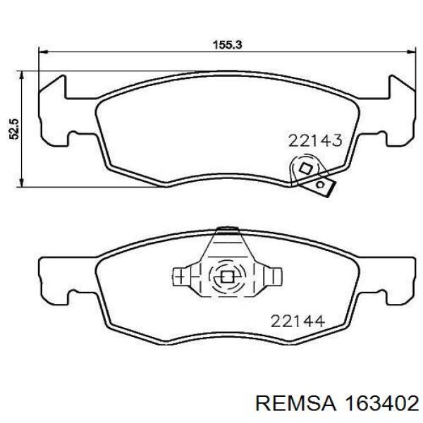 163402 Remsa pastillas de freno delanteras