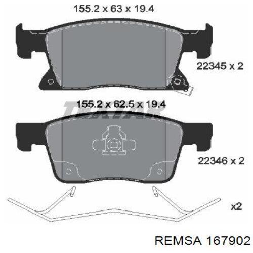 167902 Remsa pastillas de freno delanteras