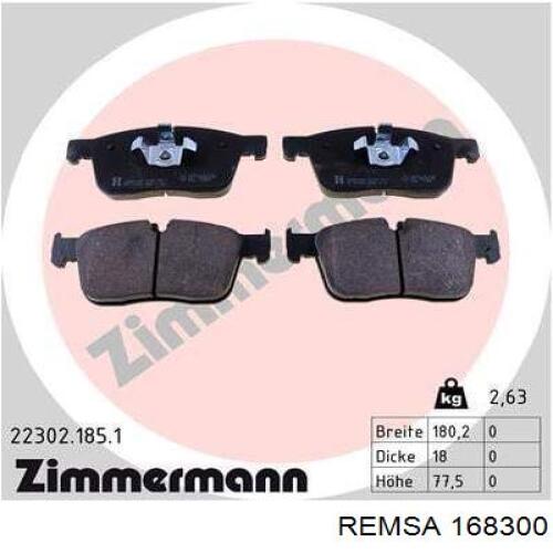 Comprar 168300 Remsa Pastillas delanteras de freno