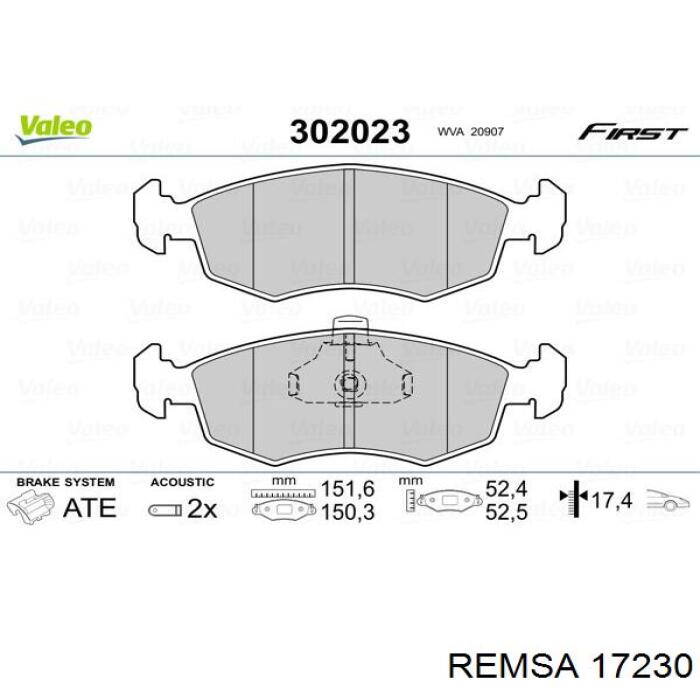 17230 Remsa pastillas de freno delanteras