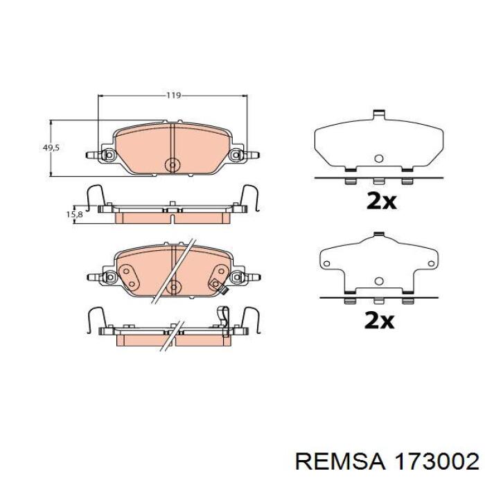 1730.02 Remsa pastillas de freno traseras