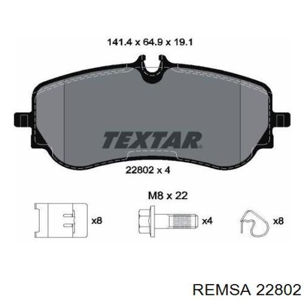 22802 Remsa pastillas de freno delanteras