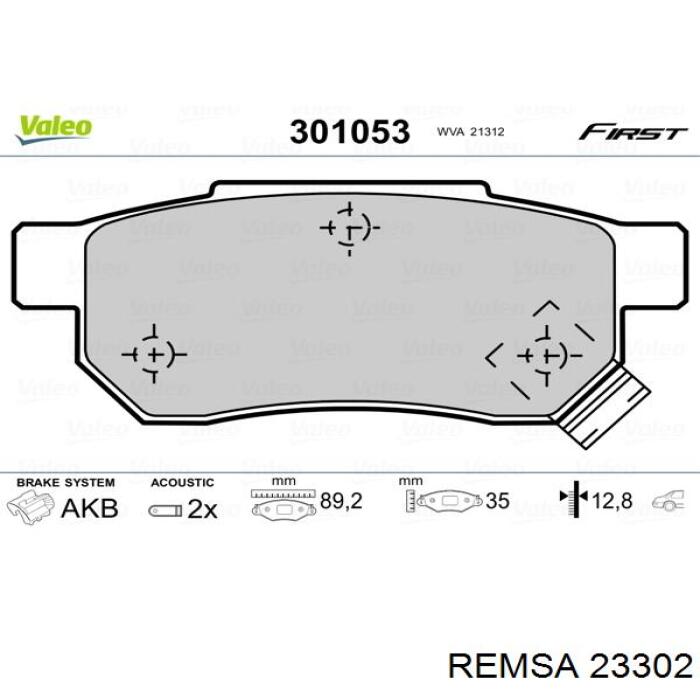 23302 Remsa pastillas de freno traseras