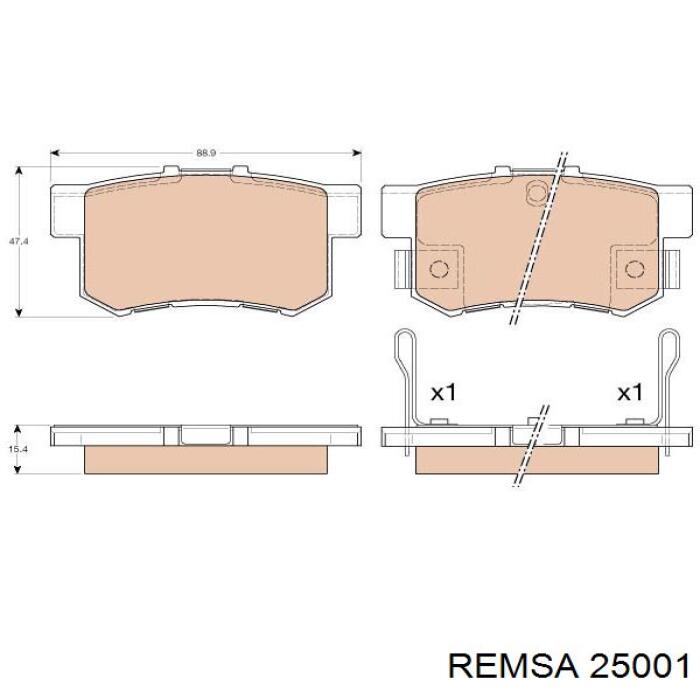 250.01 Remsa pastillas de freno delanteras