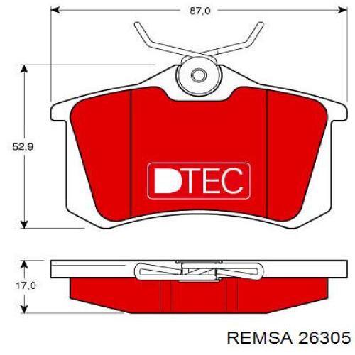26305 Remsa pastillas de freno traseras