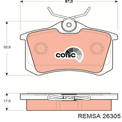 Pastillas traseras de freno Remsa 26305 precio, desde 14,67 EUR