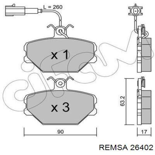 26402 Remsa pastillas de freno delanteras