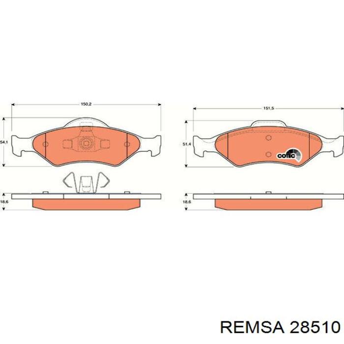 28510 Remsa pastillas de freno delanteras