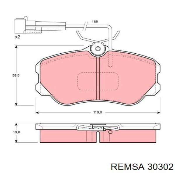 303.02 Remsa pastillas de freno delanteras