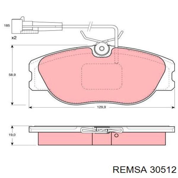 30512 Remsa pastillas de freno delanteras