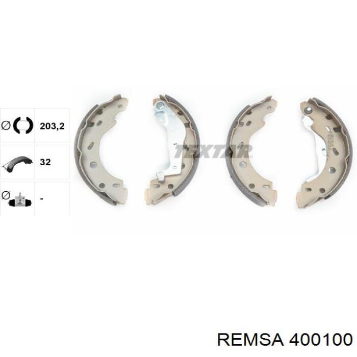 400100 Remsa zapatas de frenos de tambor traseras