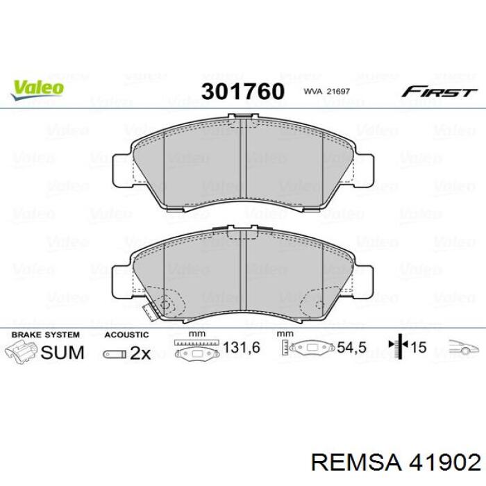 41902 Remsa pastillas de freno delanteras