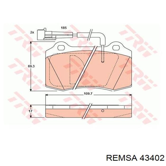 43402 Remsa pastillas de freno delanteras