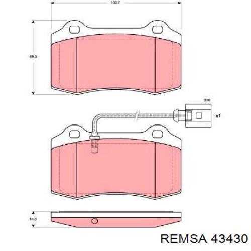 43430 Remsa pastillas de freno traseras