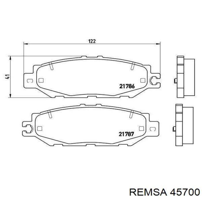 45700 Remsa pastillas de freno traseras