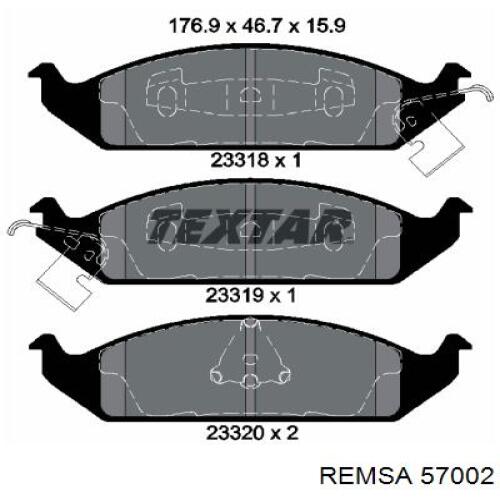 57002 Remsa pastillas de freno delanteras