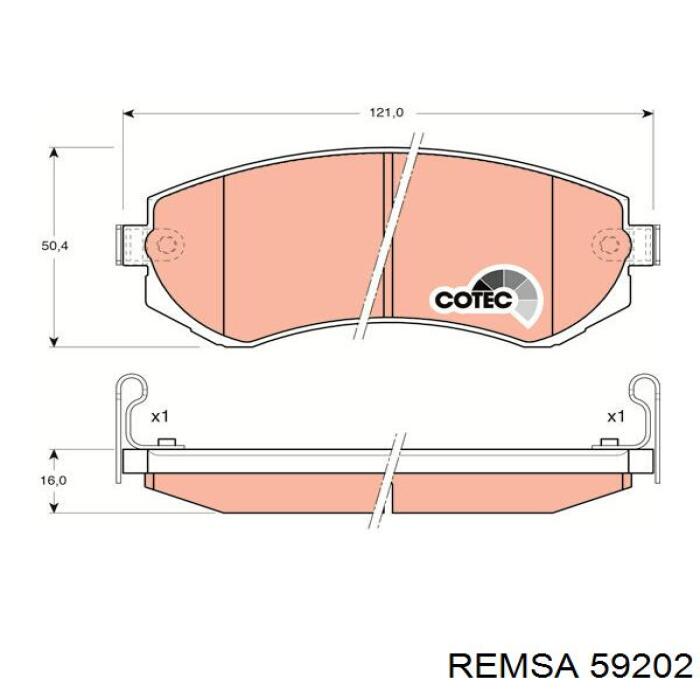 59202 Remsa pastillas de freno delanteras