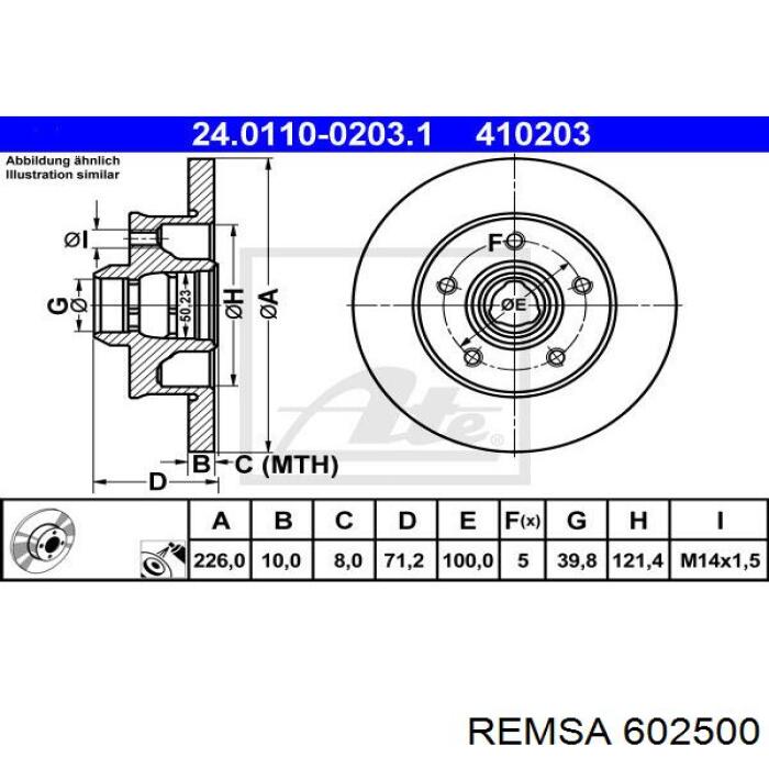 6025.00 Remsa disco de freno trasero