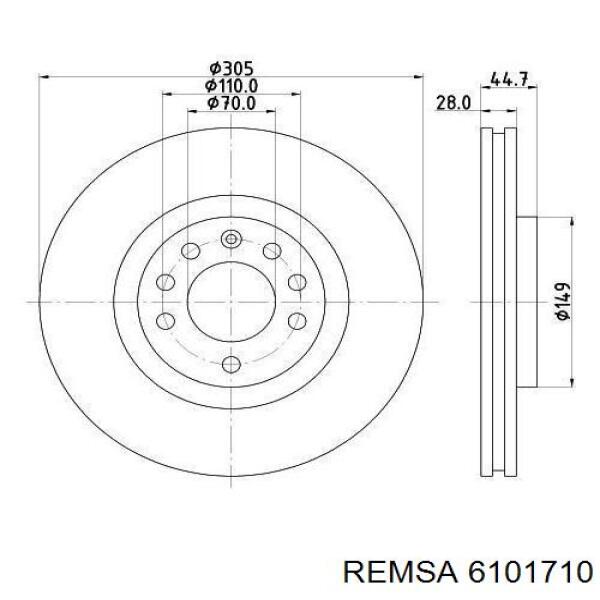 61017.10 Remsa freno de disco delantero