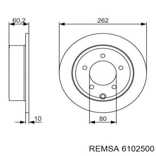 6102500 Remsa disco de freno trasero