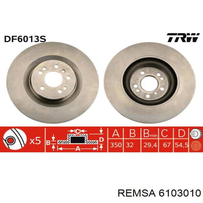 Freno de disco delantero REMSA 6103010