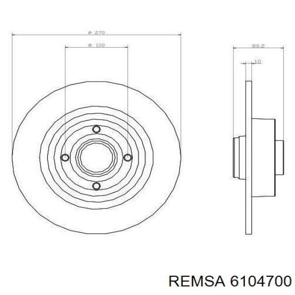 Disco de freno trasero Remsa 6104700 precio, desde 72,35 EUR