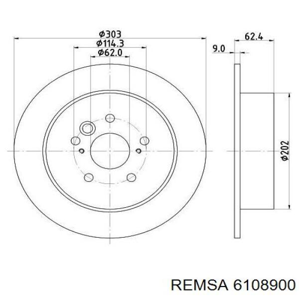 61089.00 Remsa disco de freno trasero