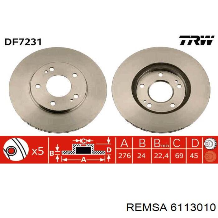 6113010 Remsa freno de disco delantero