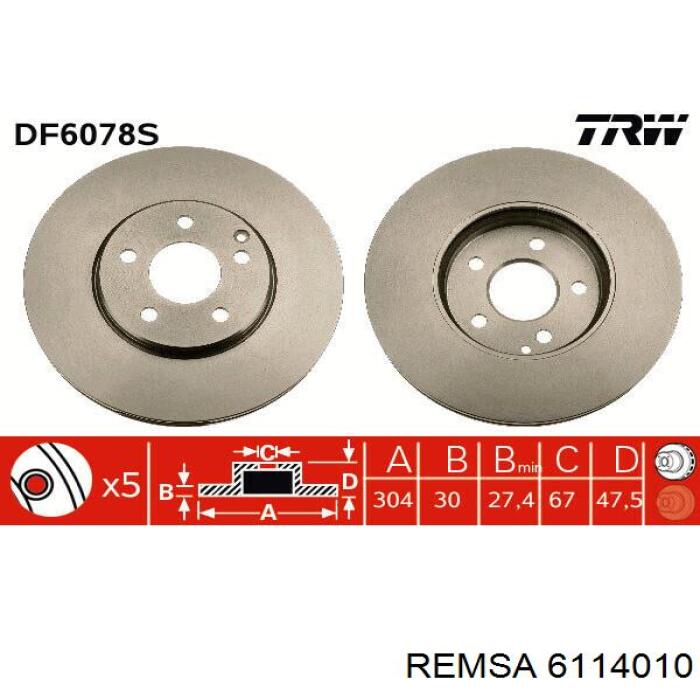 61140.10 Remsa freno de disco delantero